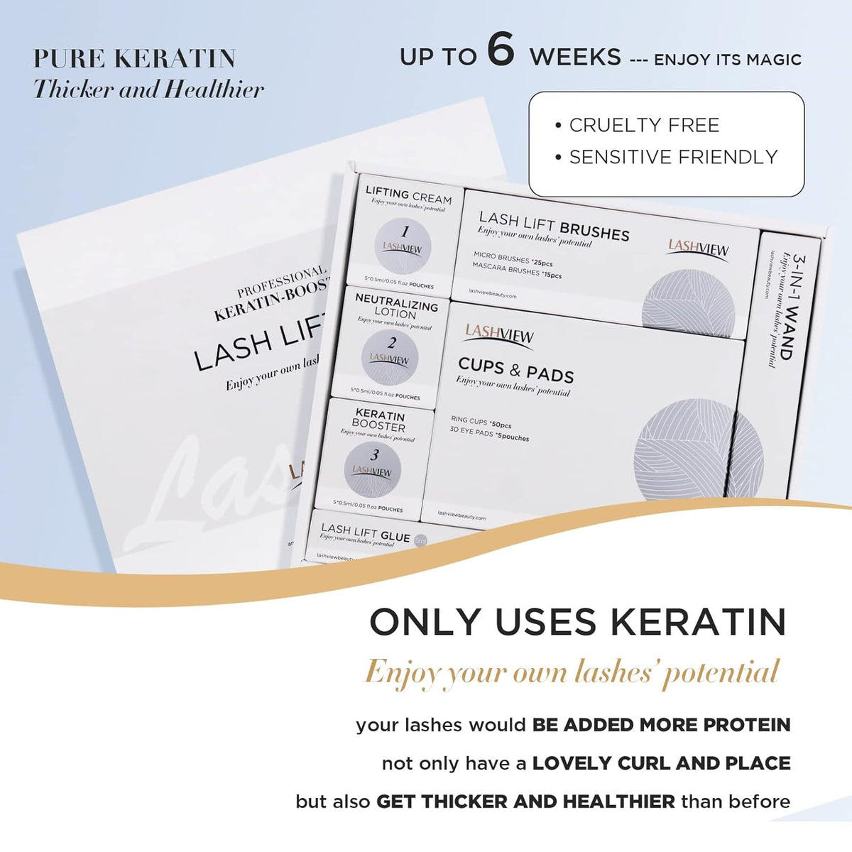 LASHVIEW Lash Lift Kit,Professional Eyelash Perm Kit,Liquid Set,Semi-Permanent,Curling Perming,Wave