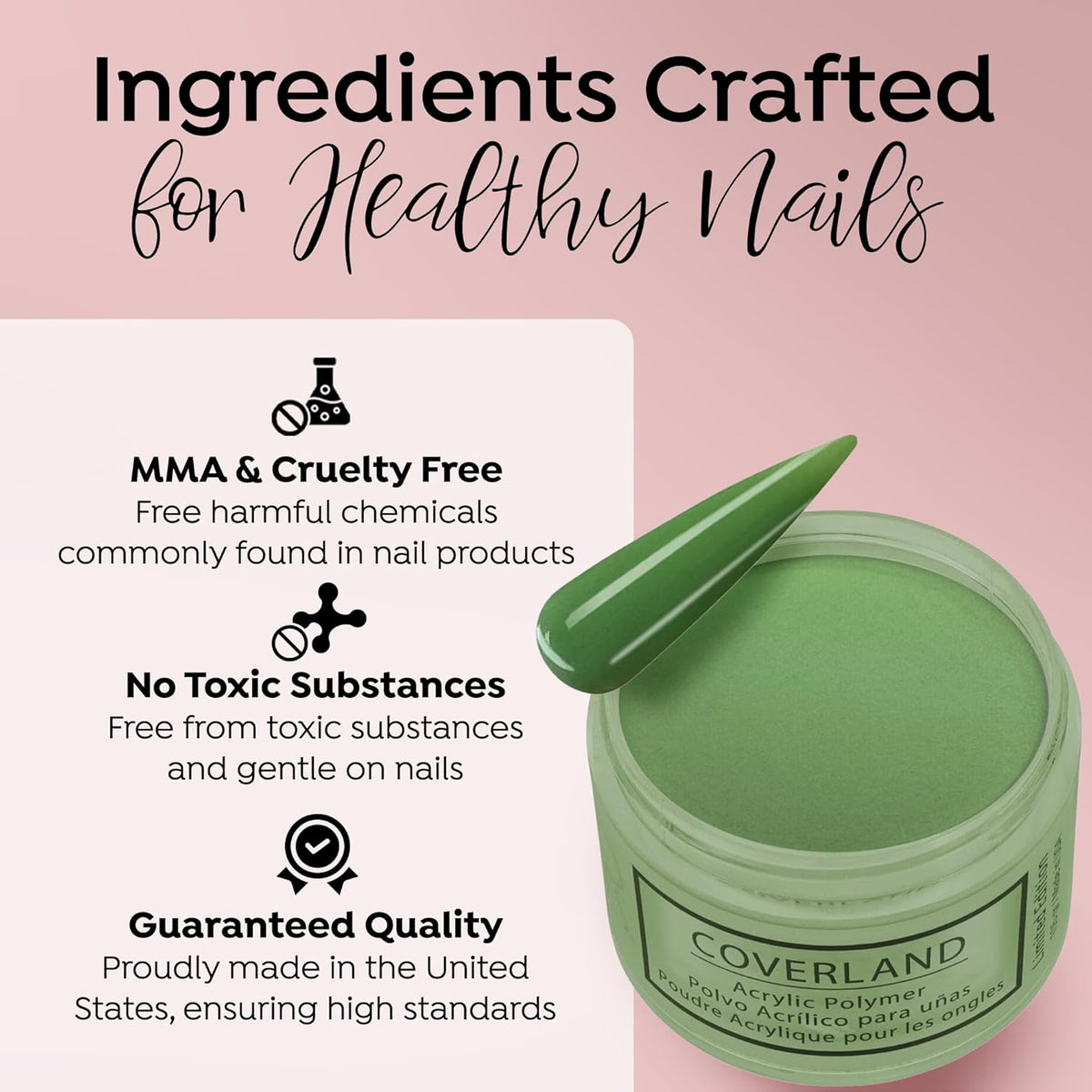 Tones Coverland Acrylic Powder | Pine Tree | 1.5 Oz | Limited Edition for Nail Design | Sculpting |