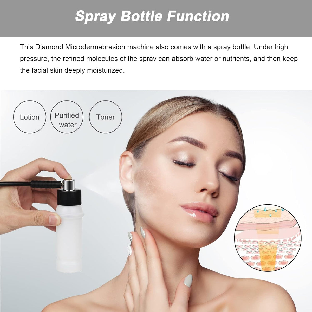 Diamond Microdermabrasion Machine Professional Plus, 3 in 1 Pink Diamond Dermabrasion Facial Beauty