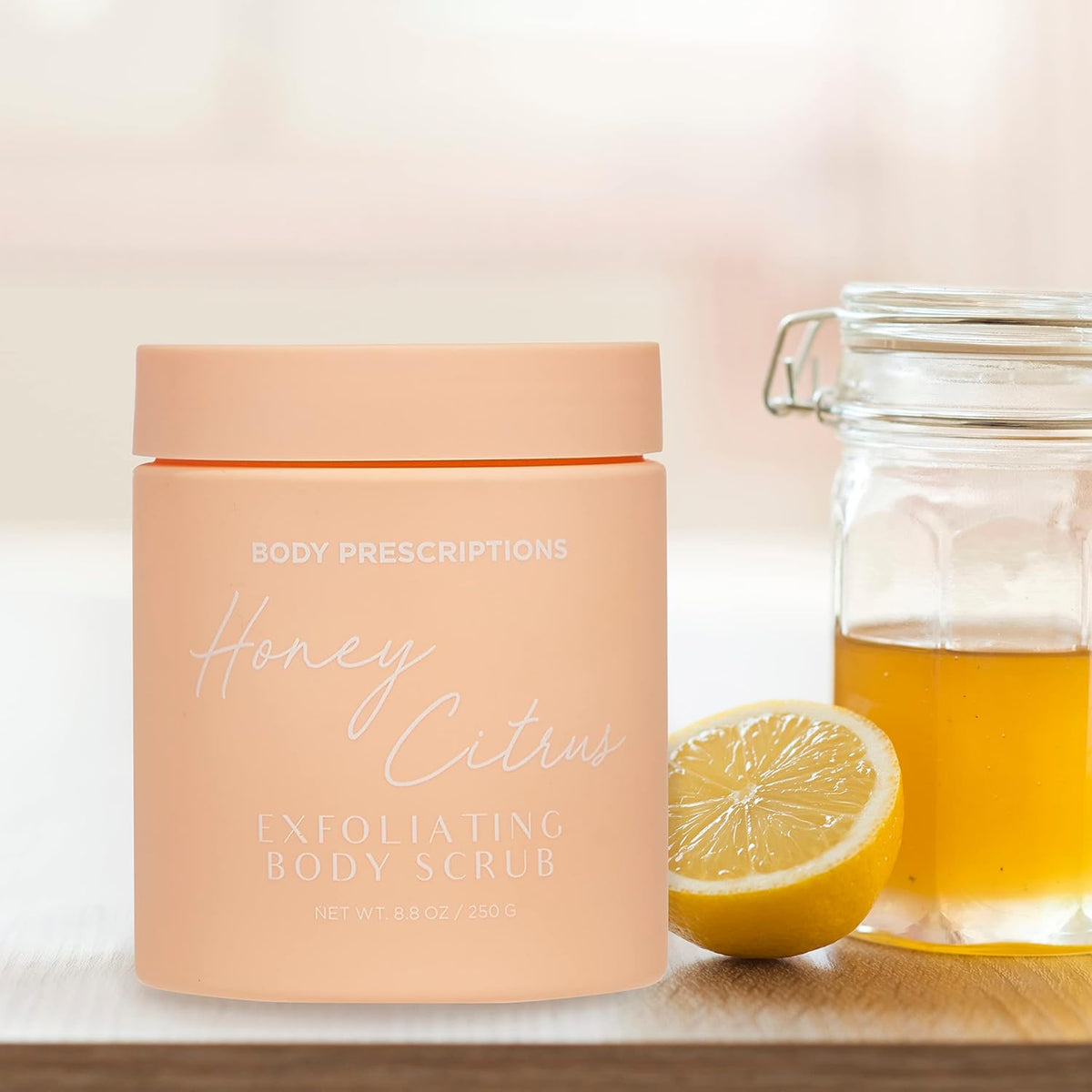 Body Prescriptions Exfoliating Body Scrub – Body Cleanser for Nourished, Ultra-Smooth Skin, Honey