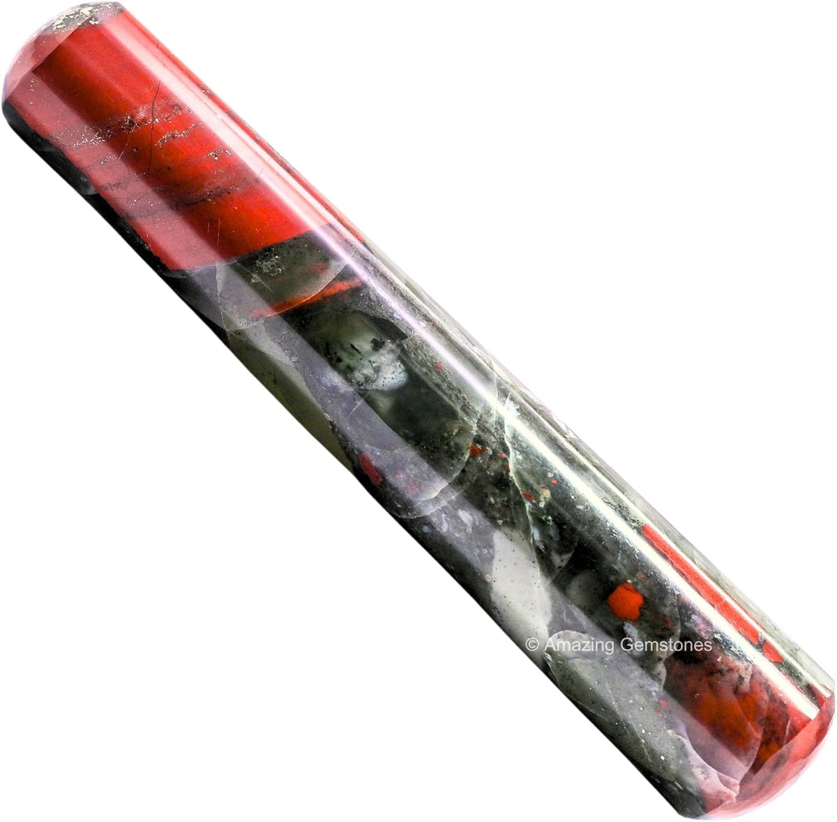 Amazing Gemstone African Bloodstone Crystal Wand Massage Stick - Pelvic Wand Gua Sha for Adults
