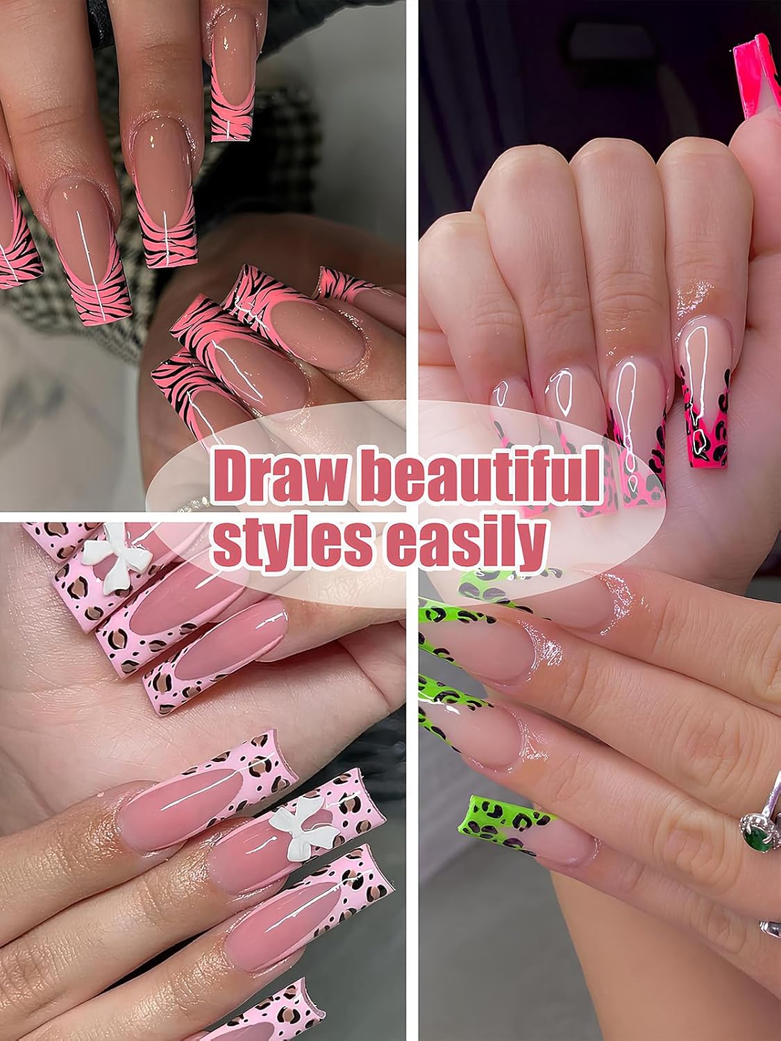 12 Colors Nail Art Pens, 3D Quick Dry Nail Point Graffiti Dotting Liner Pen Sets Nail Art Painted