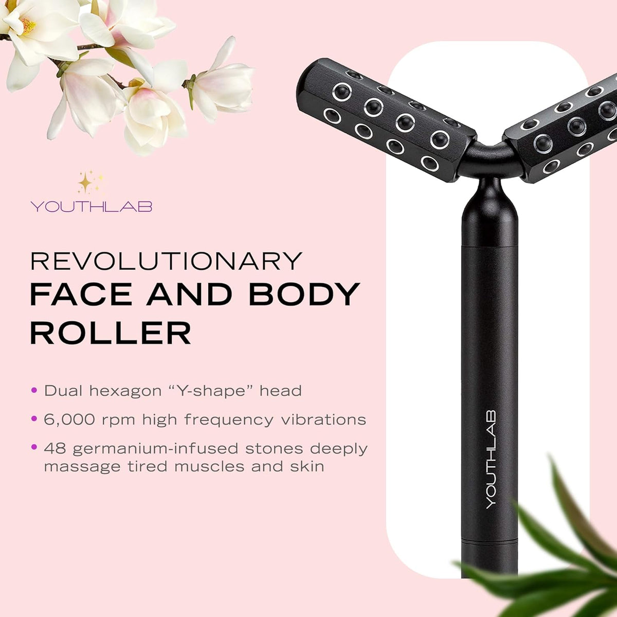 Revolution Roller - Germanium Stone Uplifting Face/Body Beauty Massage Tool/Roller/Wand for Skin