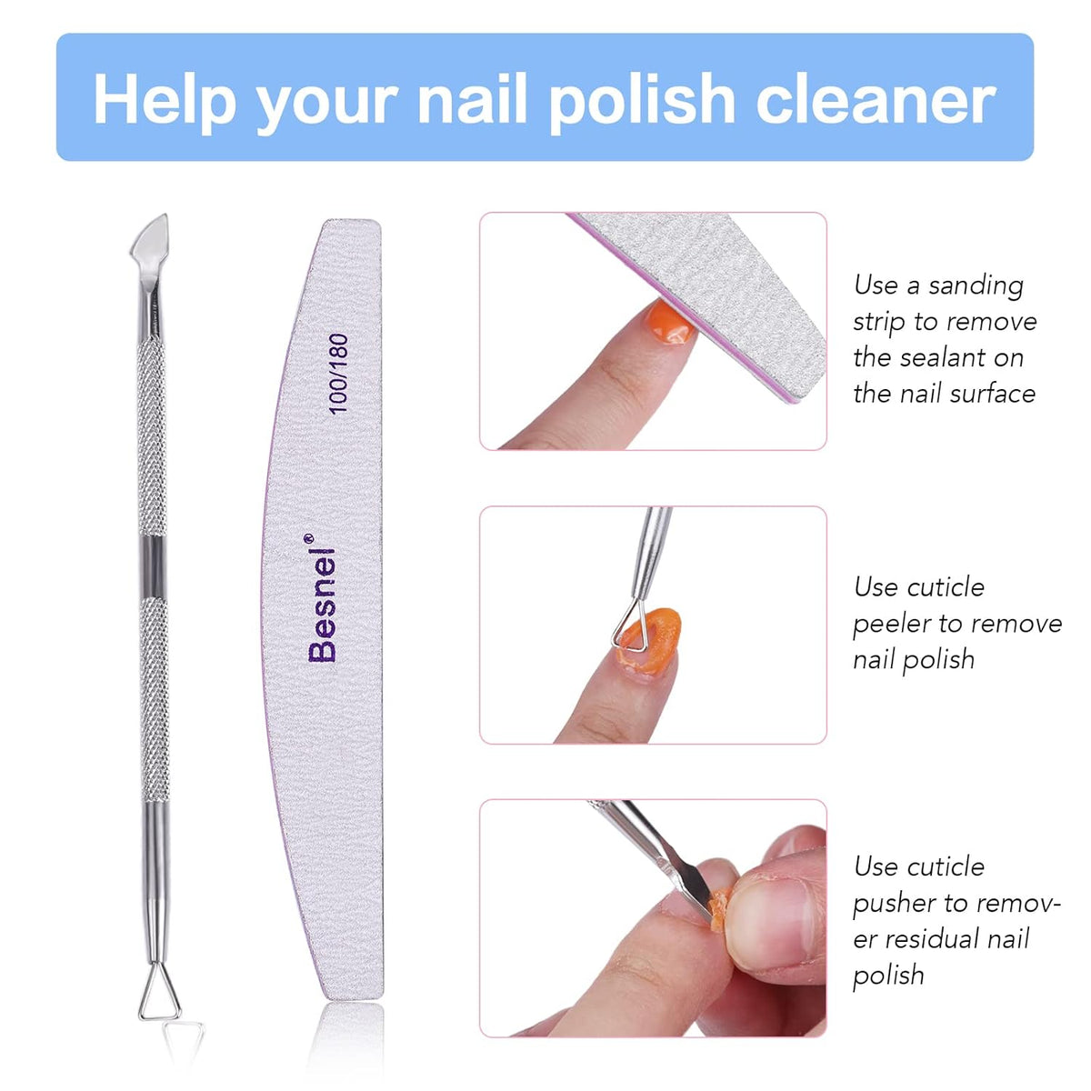 Gel Nail Polish Remover 5 Pack Professional Gel Polish Remover Non-Irritating Quick Easy,Nail