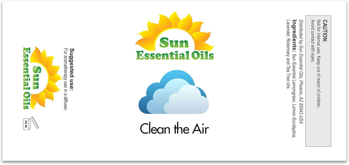 Sun Essential Oils - Clean The Air Essential Oil 16oz for Aromatherapy, Diffuser, Soothing