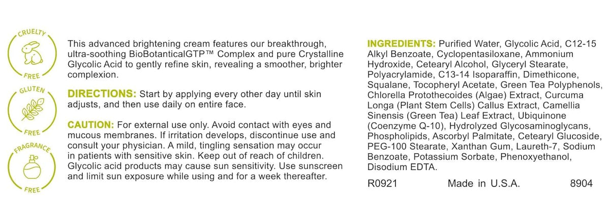 Replenix Glycolic Acid 10% Resurfacing Cream, Hydrating & Lightweight Medical-Grade Exfoliating