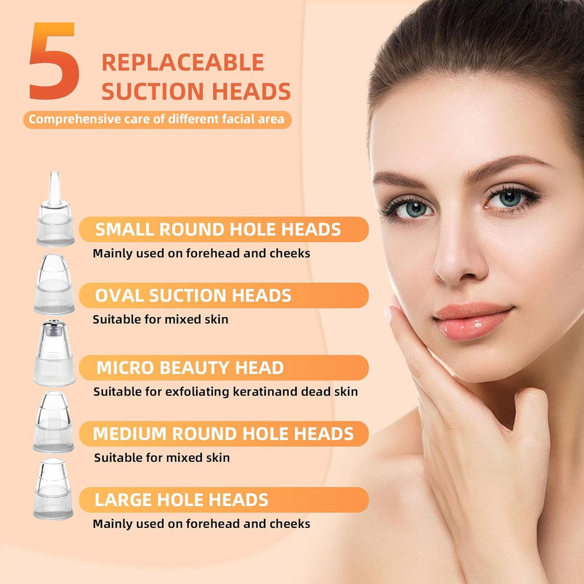 2025 Pore Vacuum, USB Rechargeable Blackhead Remover Vacuum,3 Levels Adjustable Pore Vacuum