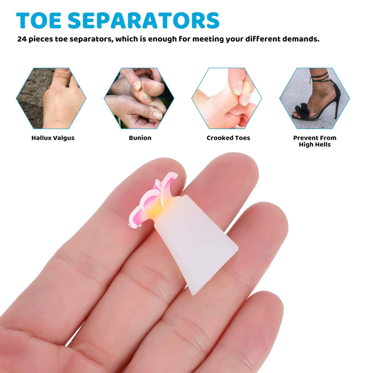 DOITOOL Silicone Toe Separators for Pedicure: 32PCS Flower Toe Separators Toe Nail Separators Toes