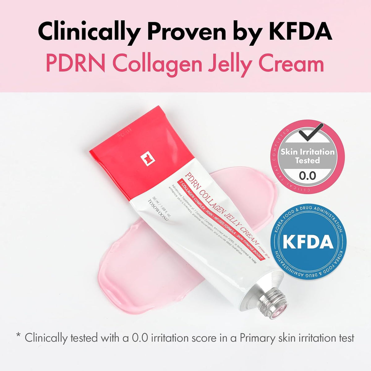 PDRN Collagen Jelly Cream, 5,000ppm Salmon DNA PDRN, Niacinamide, Hydrolyzed Collagen, Glow