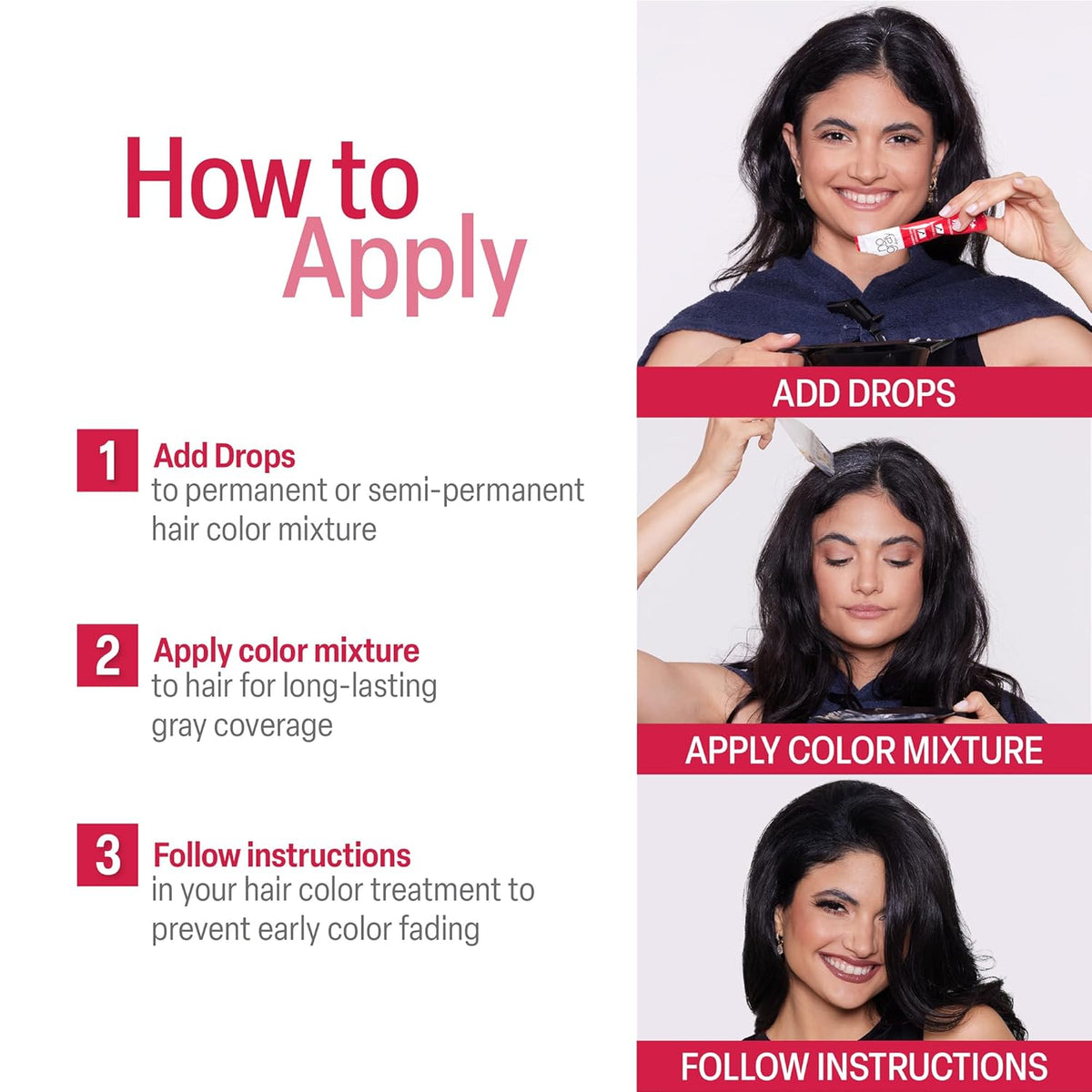No Gray Color Drops, 2 Pack, Cover Gray Hair, Prevent Premature Color Fade, and Extend Time Between