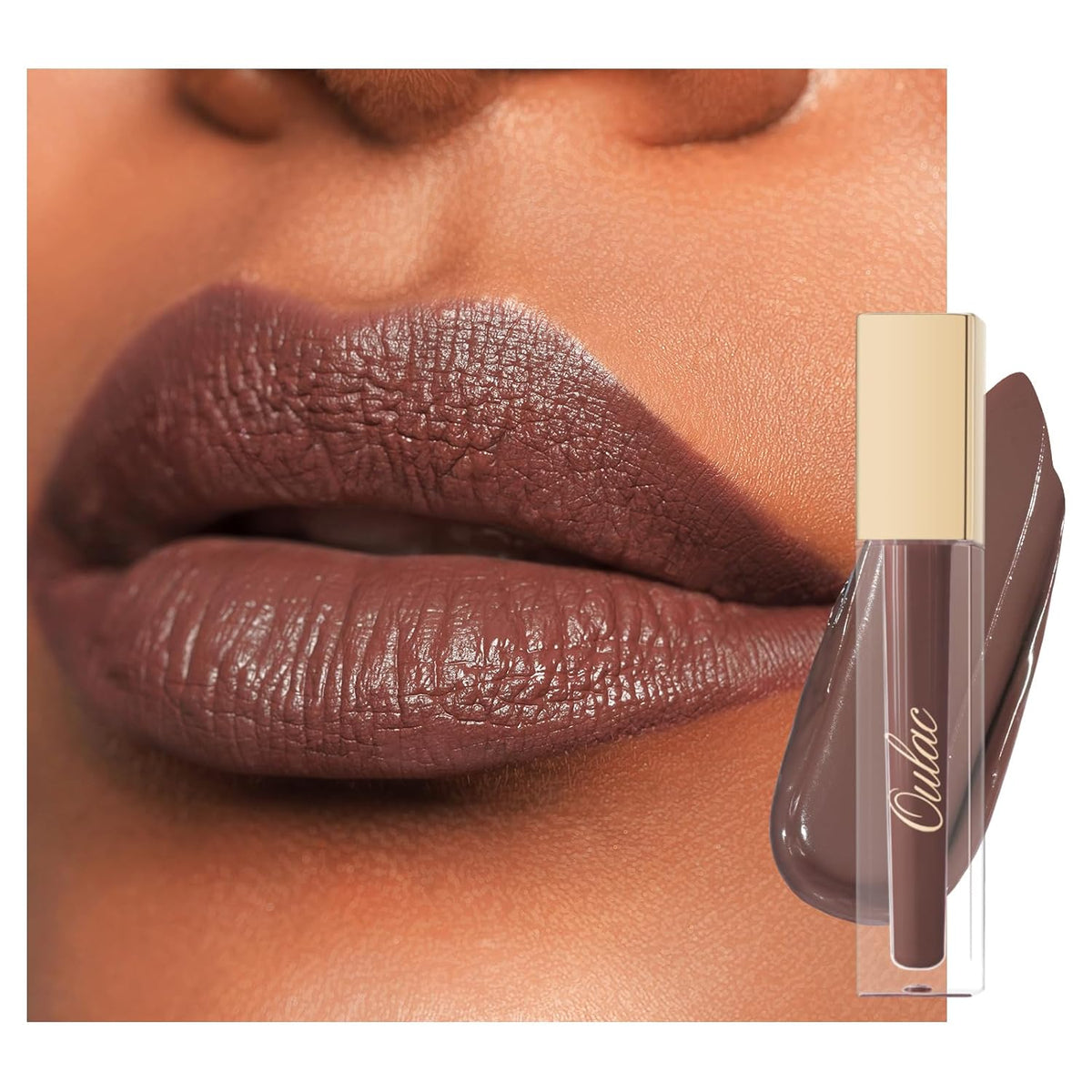 Oulac Matte Liquid Brown Lipstick for Women, Long Lasting Lipstick Waterproof Lip Stain, No