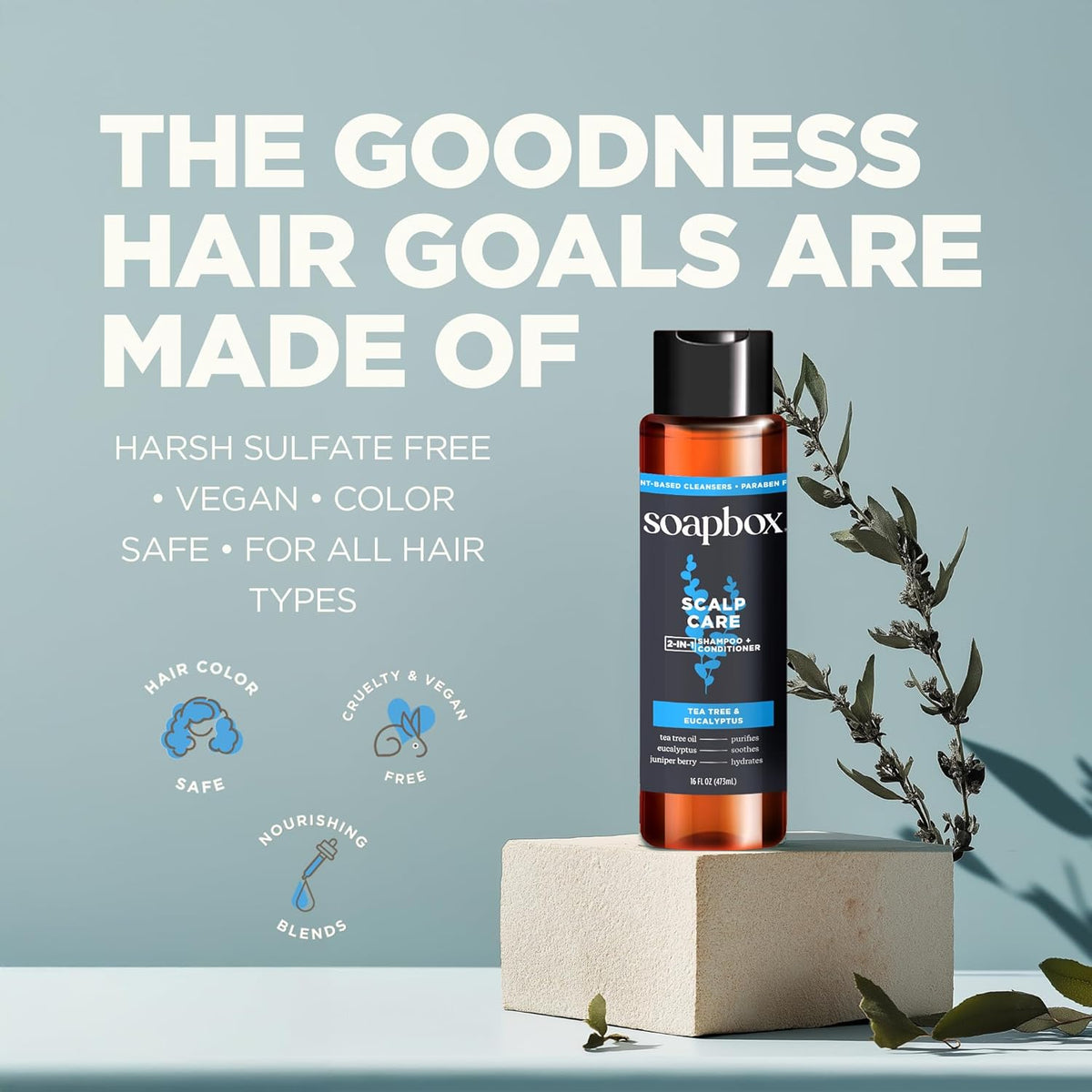 Soapbox Men's Scalp Care 2 in 1 Shampoo and Conditioner For Men, Natural Mens Shampoo and