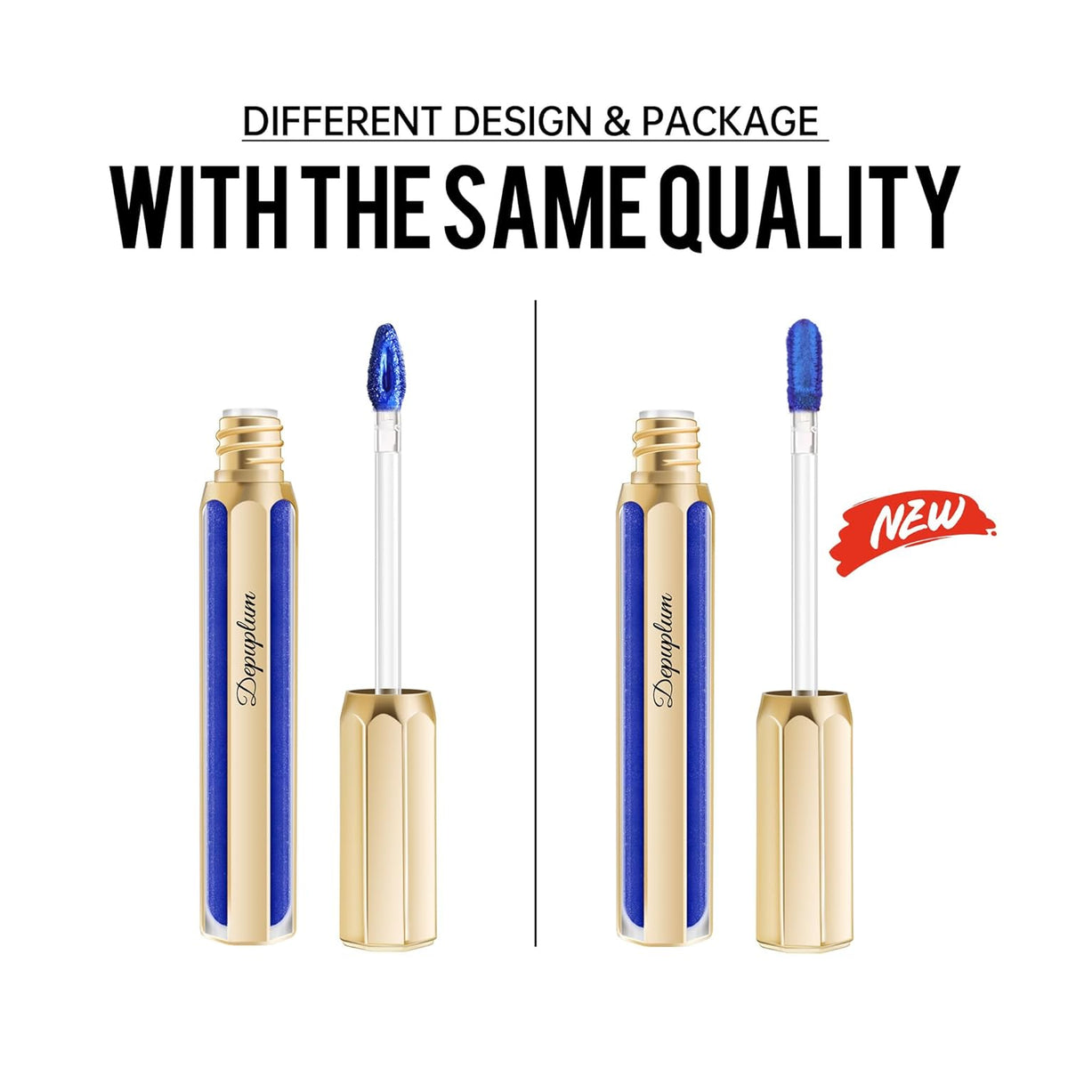 Blue Lipsticks for Women Metallic Lipstick Long Lasting Non Stick Cup Lip Gloss, Shimmer