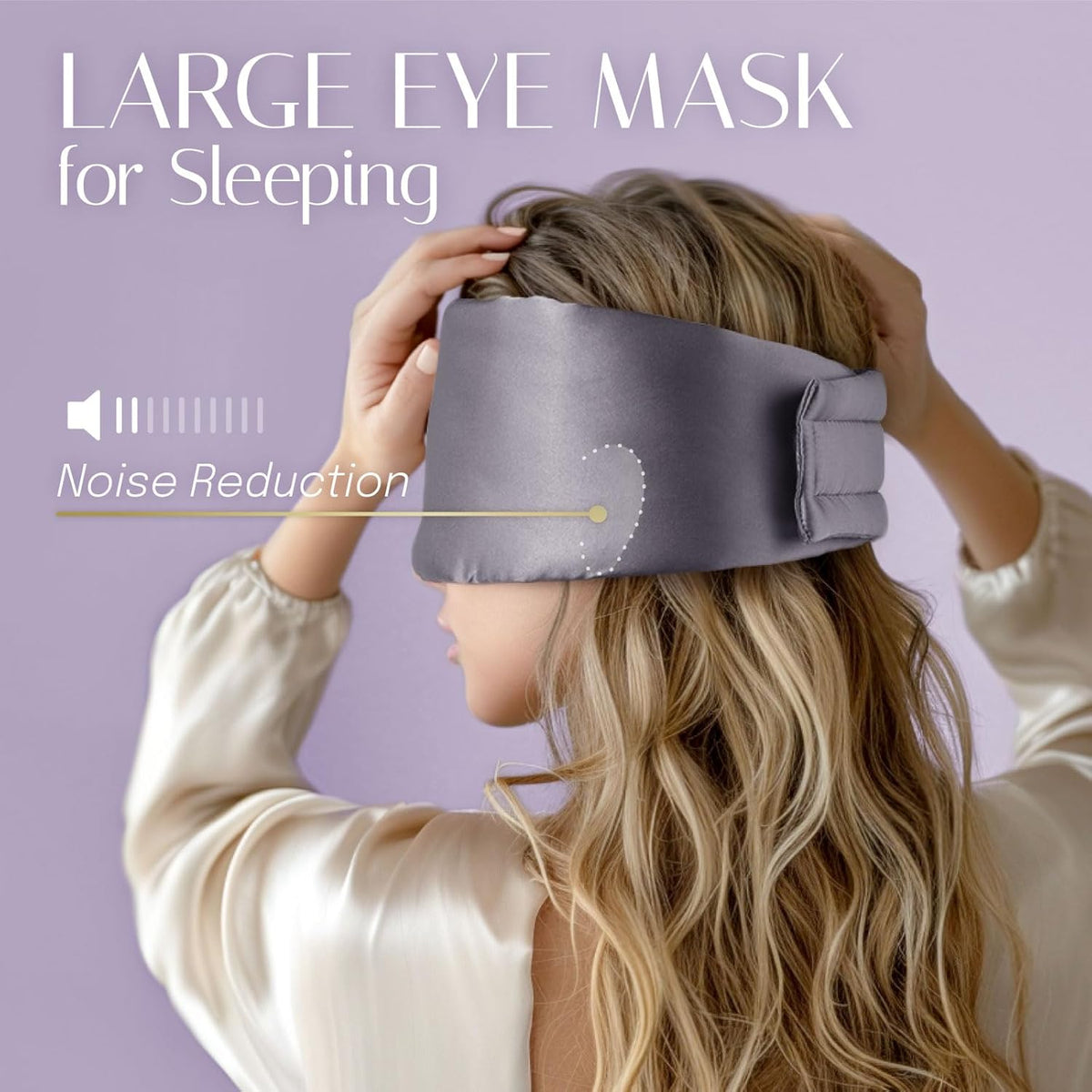 Silk Sleep Mask Soft Pressureless: 100% Mulberry Silk for Eye Skin Anti Wrinkles, Large Size for