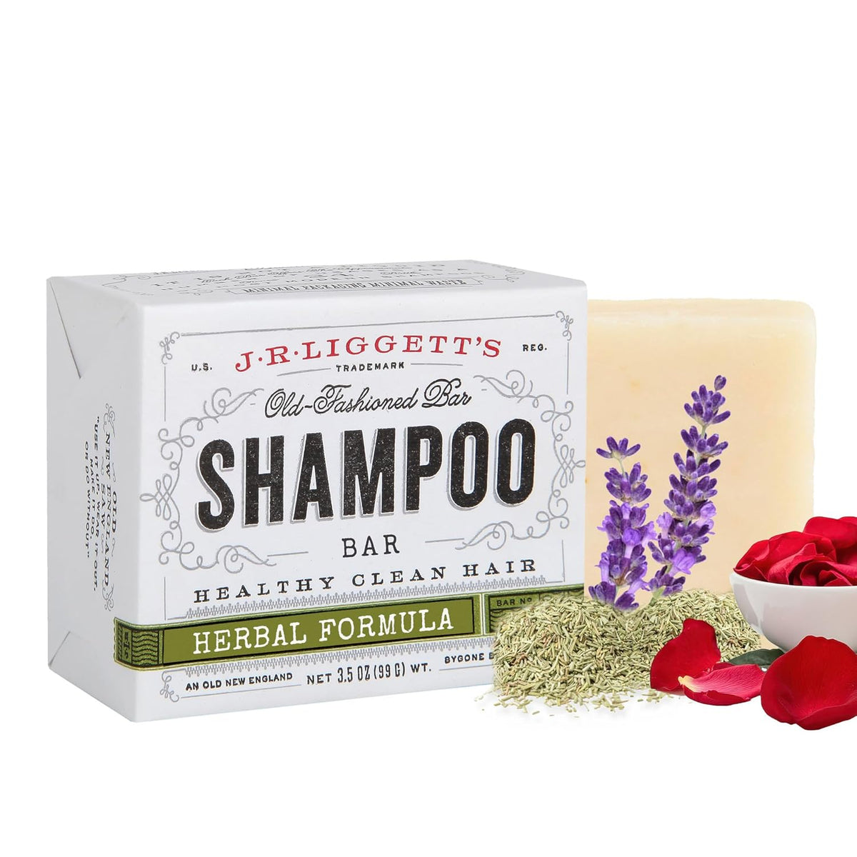 J·R·LIGGETT'S Shampoo Bar - Herbal Formula, All Natural Bar Shampoo for Hair with Coconut Oil &