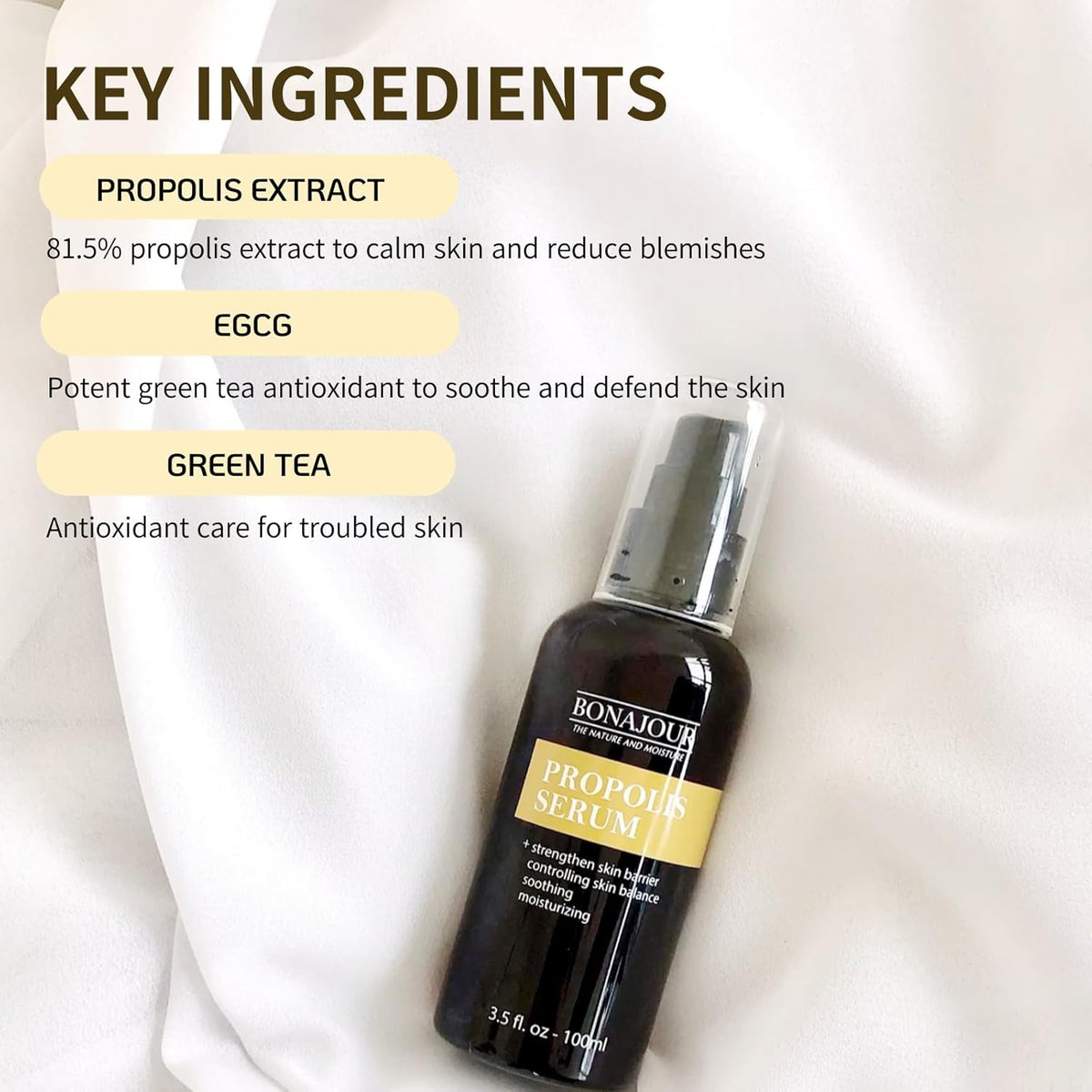 [BONAJOUR] Propolis Serum - The Best Natural Propolis Extract Soothing Gel For Sensitive Skin 3.5