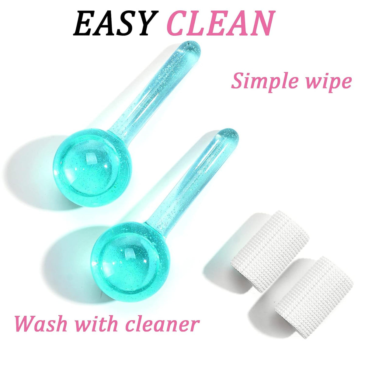 Ice Globes for Facials- Freezer Free Face Rollers with Essence for Daily Beauty Routines, Skin