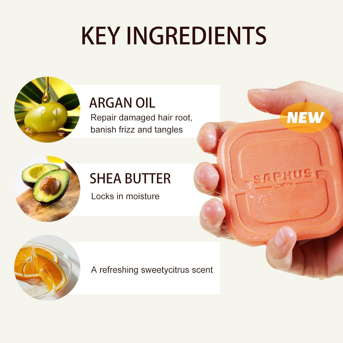Argan Oil Bar Shampoo and Conditioner Set for Strengthening, Cleansing & Moisturizing Dry & Curly
