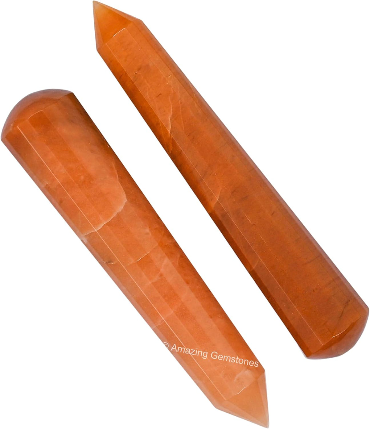Amazing Gemstone Red Aventurine Crystal Wand Massage Stick - Pelvic Wand Gua Sha for Adults