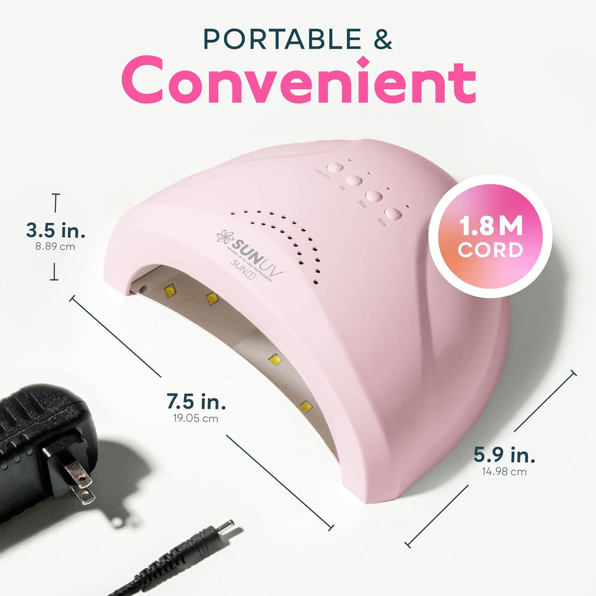 SUNUV UV Light for Gel Nails, UV Dryer for Gel Polish with 3 Timer Settings Professional LED Nail