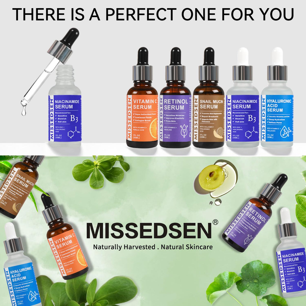 Niacinamide Serum for Face with Zinc & Hyaluronic Acid,Smoothes Wrinkles,Improves Elasticity,Firms
