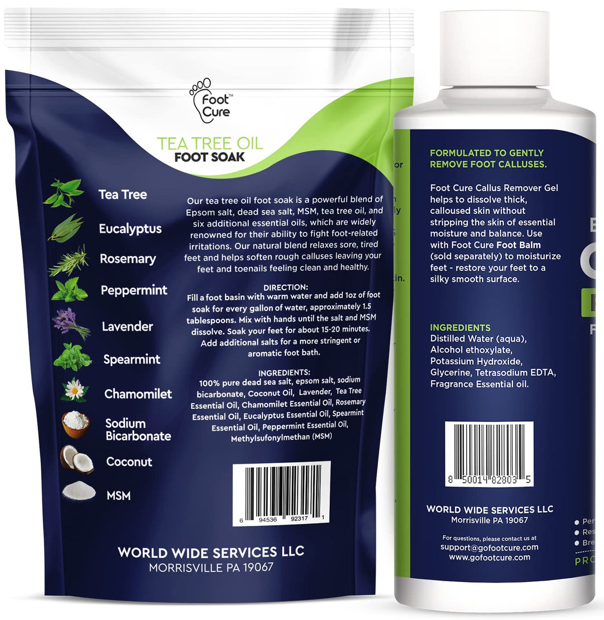 Tea Tree Foot Soak & Callus Remover Gel Kit - Extra Strength Callus Remover Gel & Foot Soak With