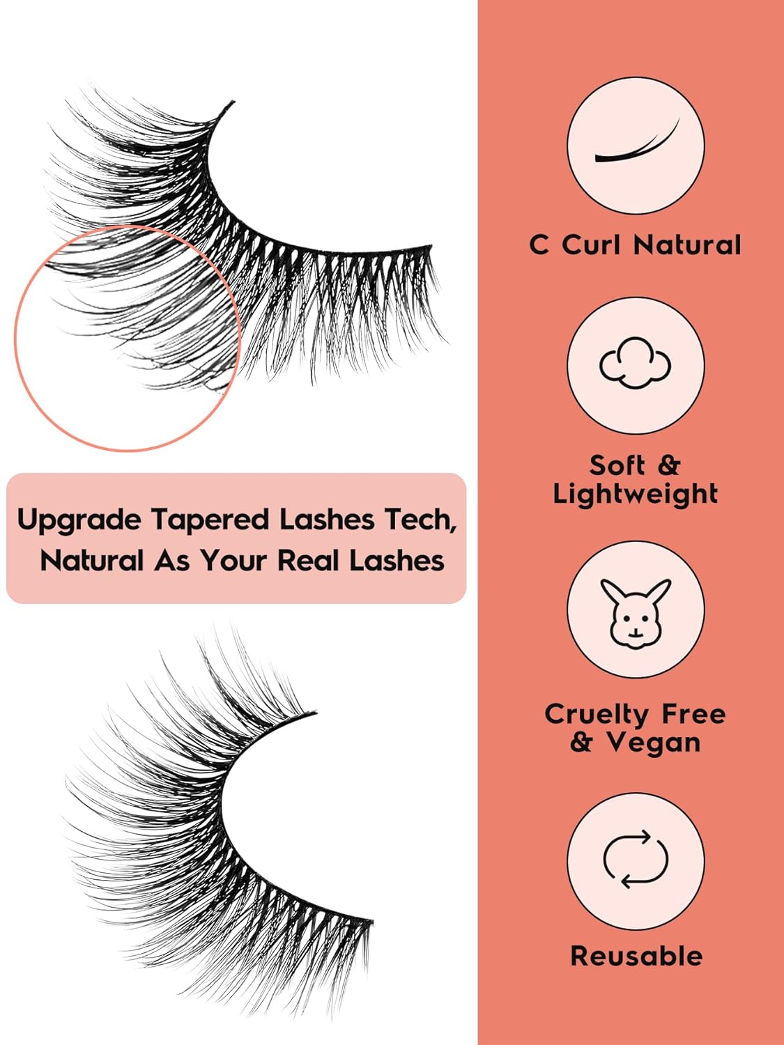 False Eyelashes Cat Eye Lashes Wispy 15mm Strip Eyelashes Thin Band Natural Lashes Fluffy Eyelashes