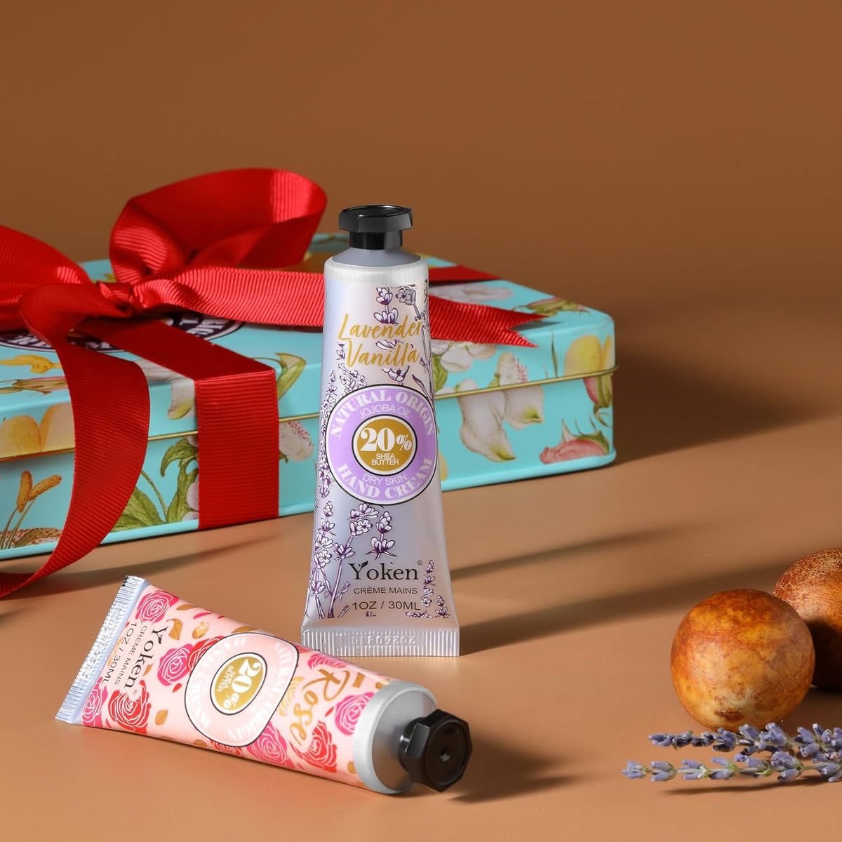 Yoken 20% Shea Butter Hand Cream Gift Set, Instant Moisturizing Hand Cream for Women Dry Hands with