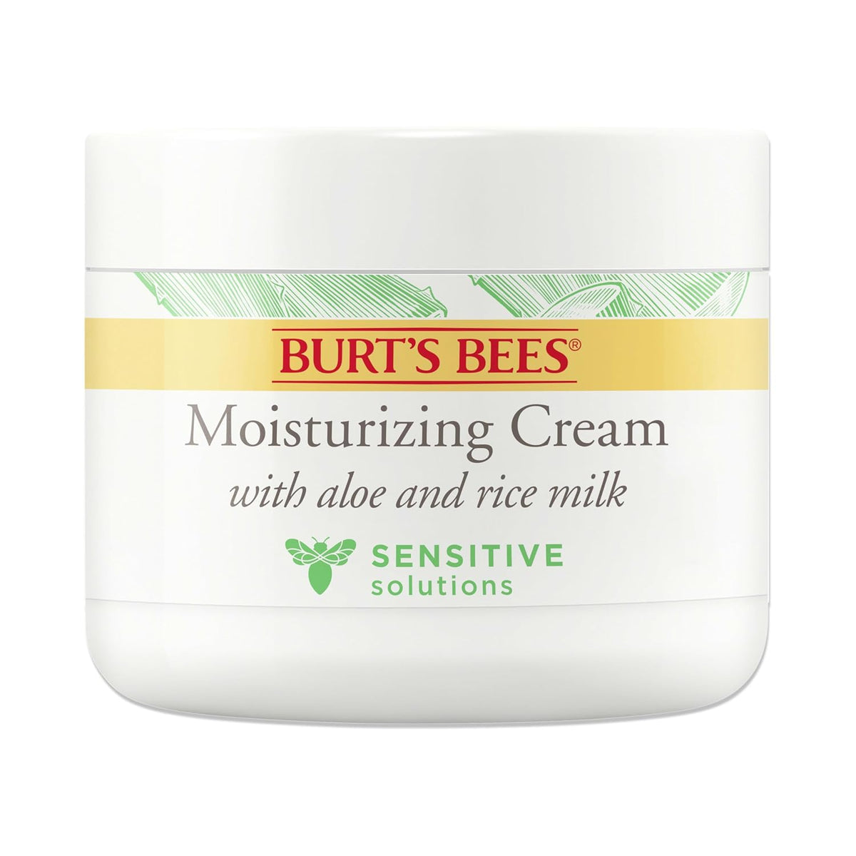 Burt's Bees Sensitive Moisturizing Cream, With Aloe Vera and Rice Milk, Face Moisturizer for