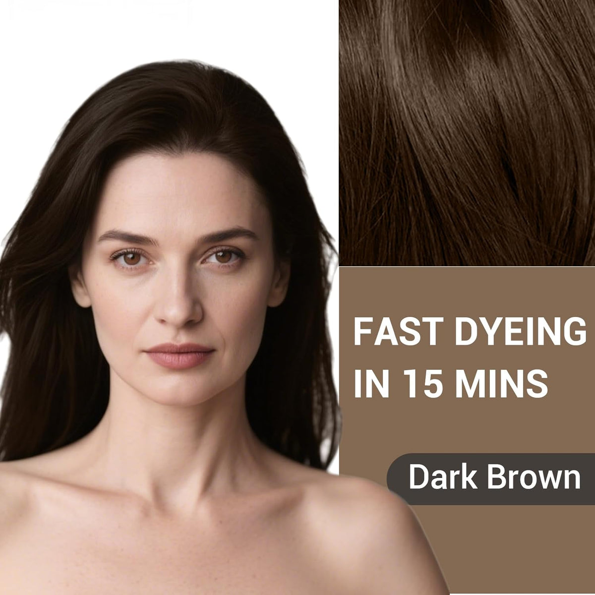 Dark Brown Hair Dye Shampoo 3 in 1 for Women Men Hair Color Shampoo Dye for Grey Hair Coverage