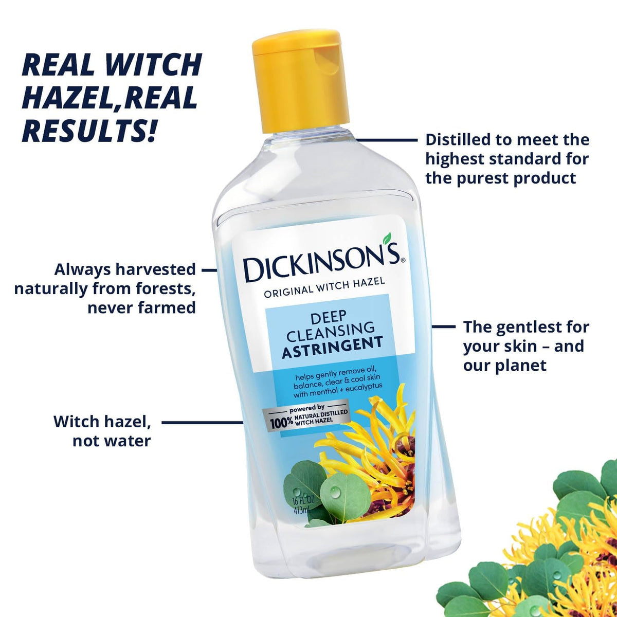 Dickinson's Original Witch Hazel Deep Cleansing Astringent | 100% Natural Distilled Witch Hazel |