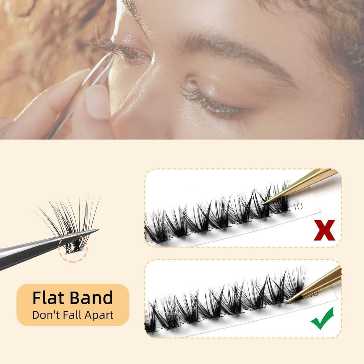 QUEWEL Lash Clusters 240Pcs Cluster Lashes 30D 0.07D Curl Mix8-14mm Individual Lashes
