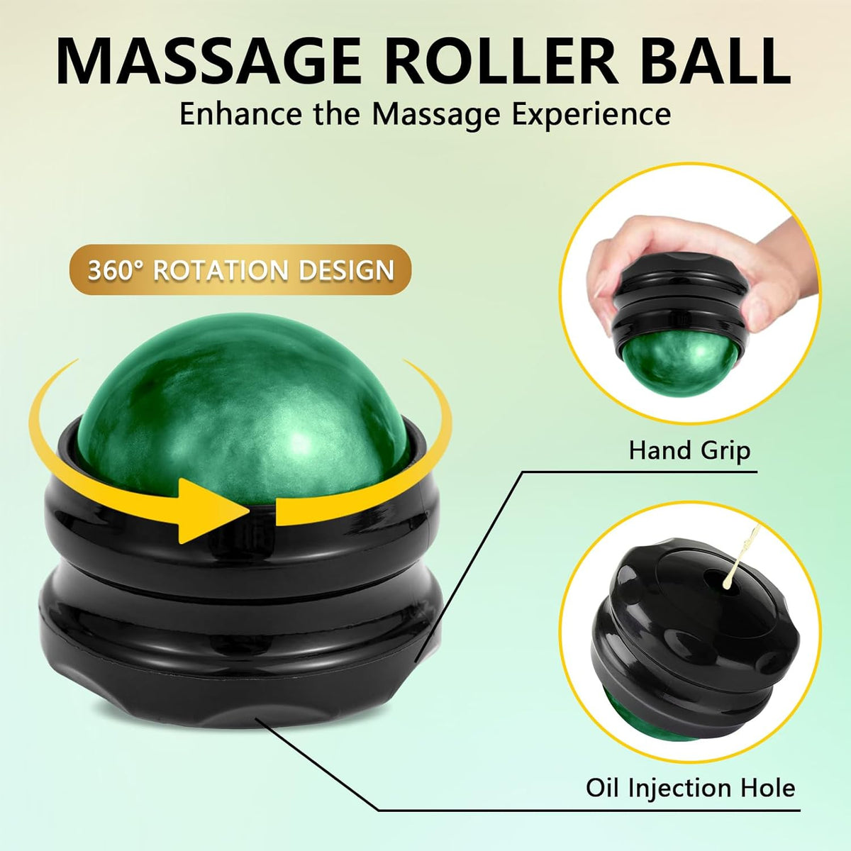 Sore Muscle Massage Oil for Massage Therapy, with Massage Roller Ball & Thumb Saver Massager, Body