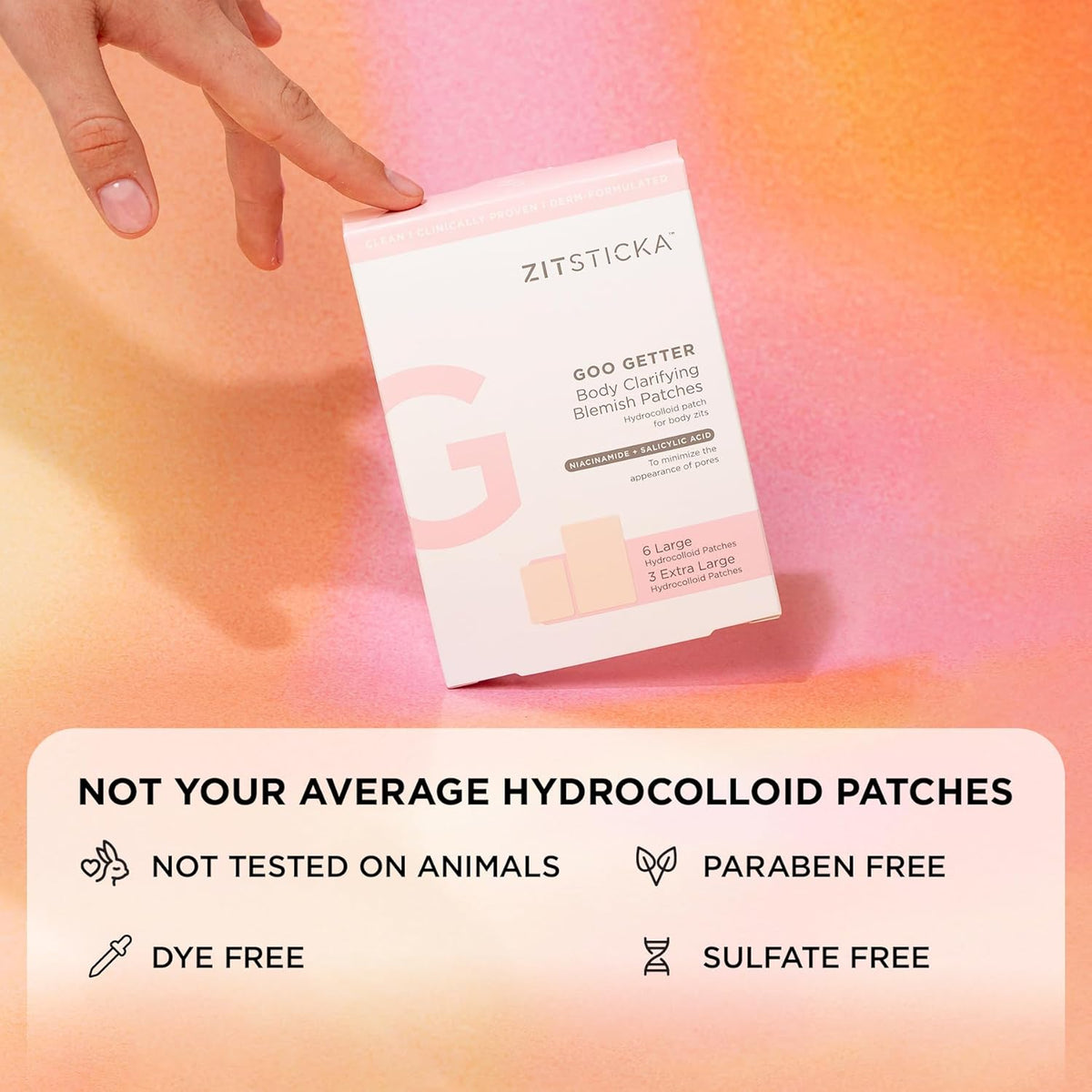 ZitSticka Pimple Patches for Face and Body, Goo Getter Hydrocolloid Patches to Cover Zits &