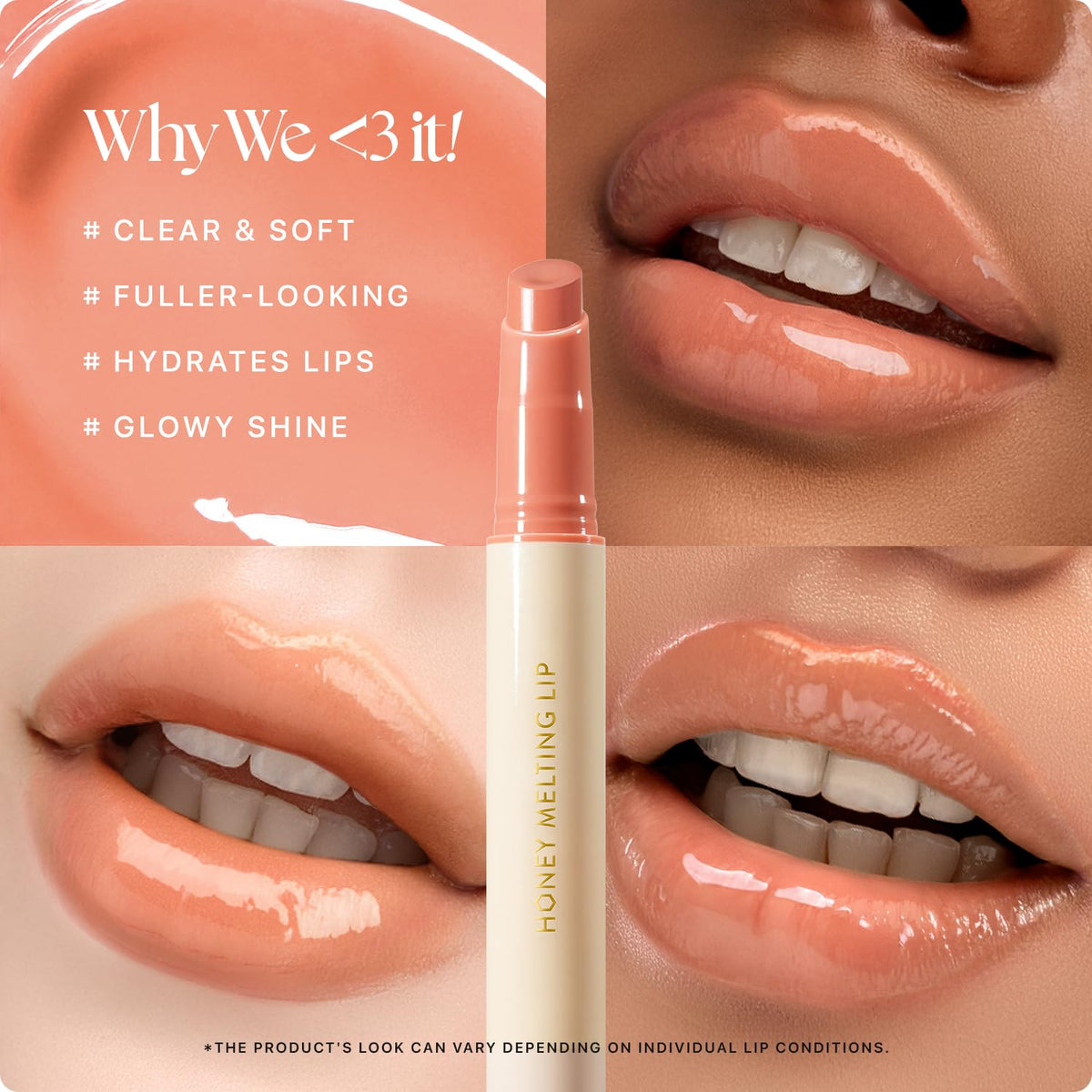 Nature Republic HONEY MELTING LIP (01 APRICOT) SOFT LIP STICK, Hydrating Gloss, Moisturizing balms