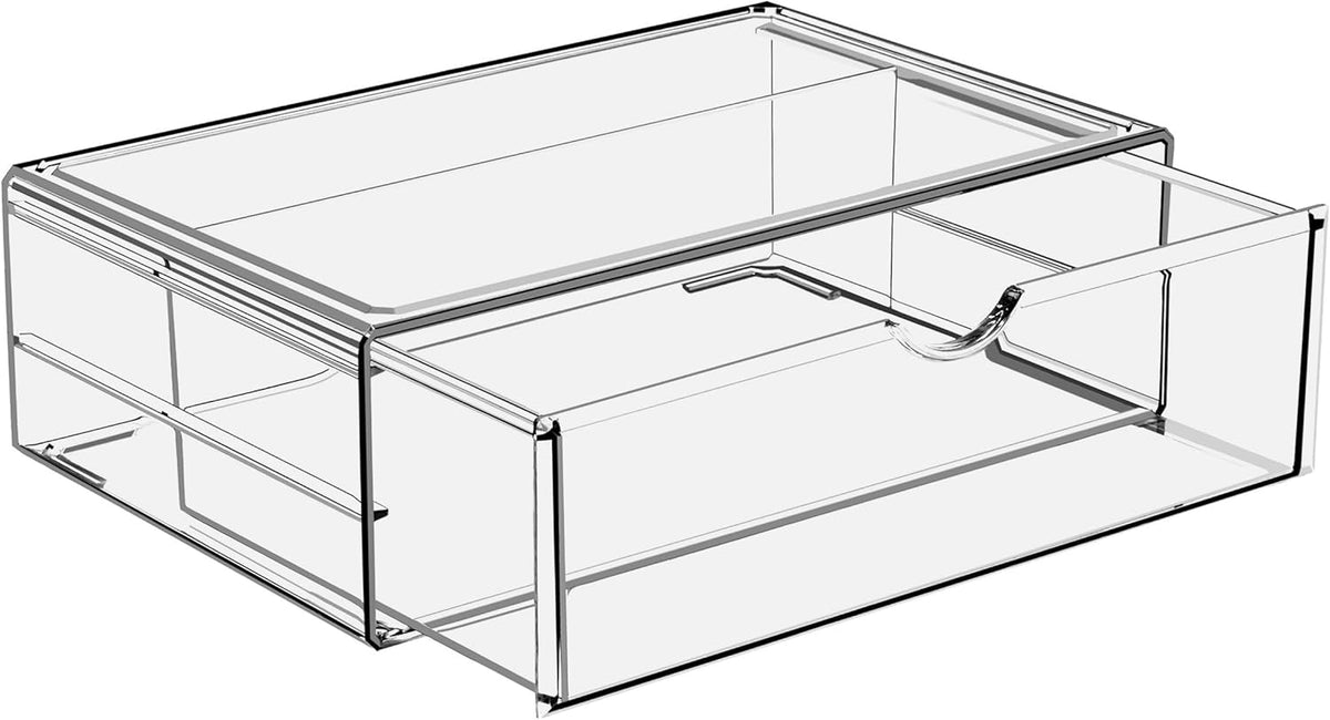 Sorbus Large Stackable Acrylic Drawers - 1 Clear Storage Drawers for Organizing Make up, Nail