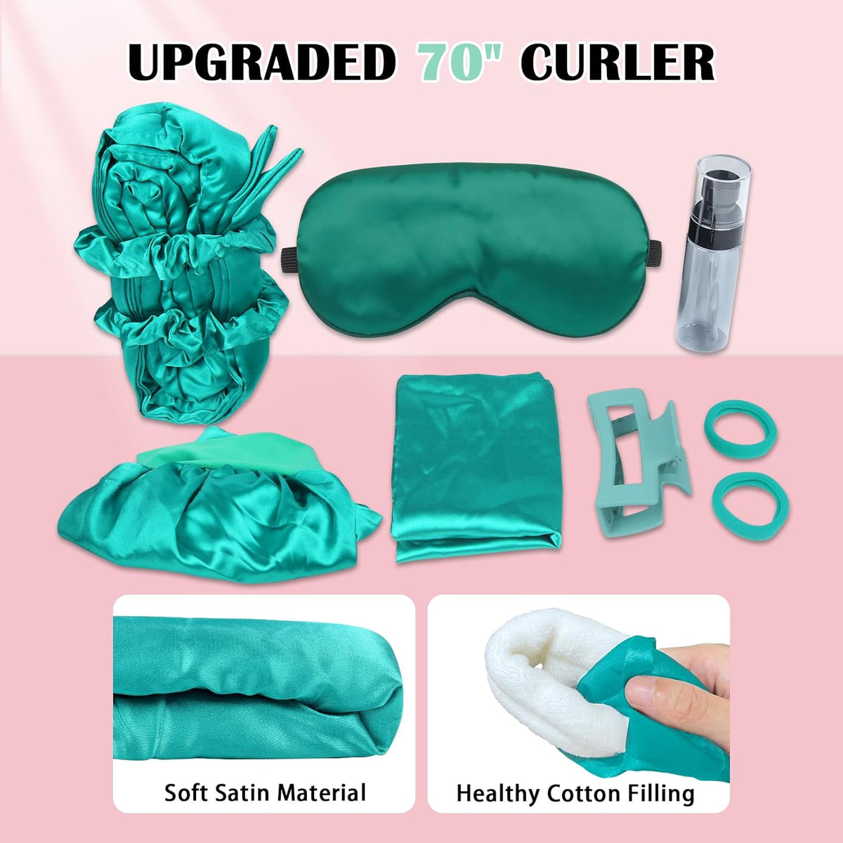 Satin Heatless Curls Overnight Hair Curlers to Sleep In Hair Curler Rollers No Heat Hair Wrap for