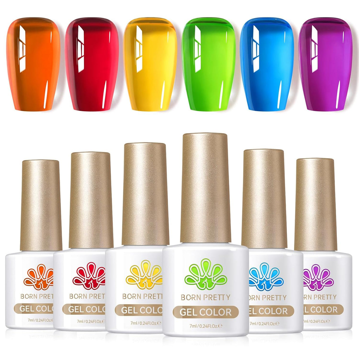 Born Pretty Neon Jelly Gel Polish Halloween Gel Nail Polish,Blood Wine Red Burgundy Brown Blue