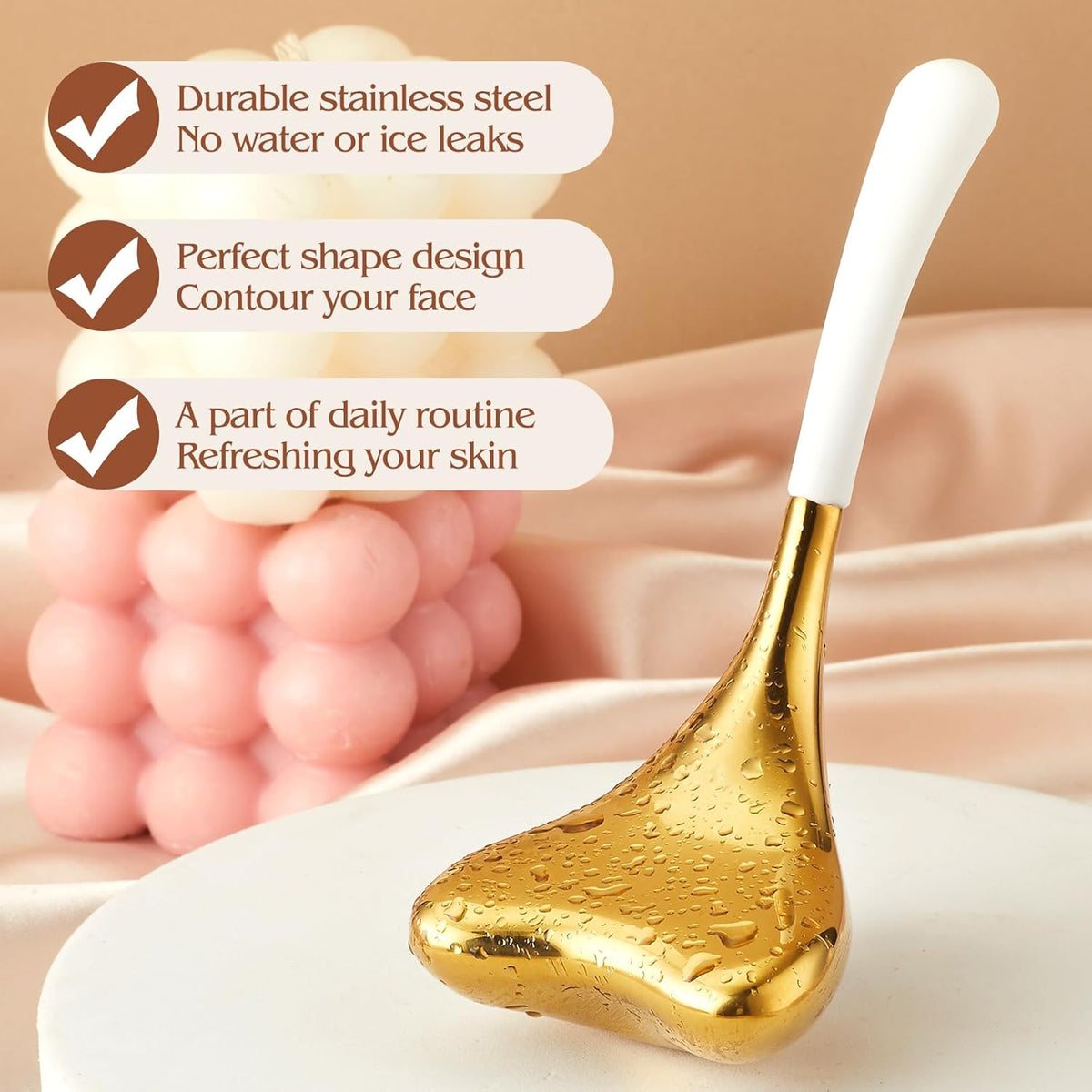 Running man Ice Globes -Facial Skin Care Tools for Women, Cryo Sticks -Unbreakable Stainless Steel