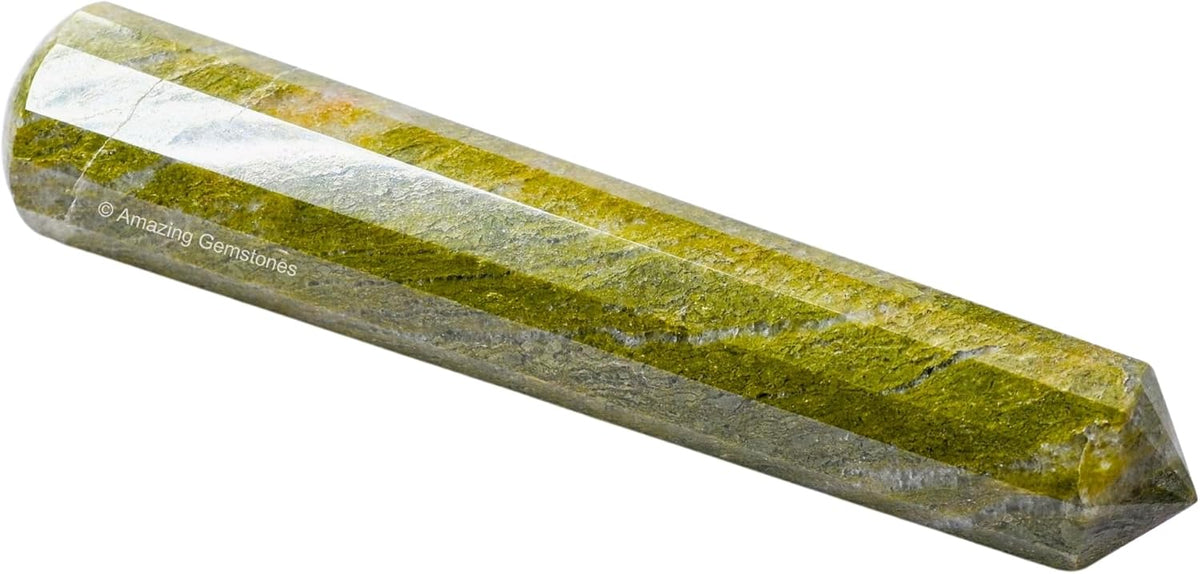 Amazing Gemstone Vesuvianite Crystal Wand Massage Stick - Pelvic Wand Gua Sha for Adults - Crystals