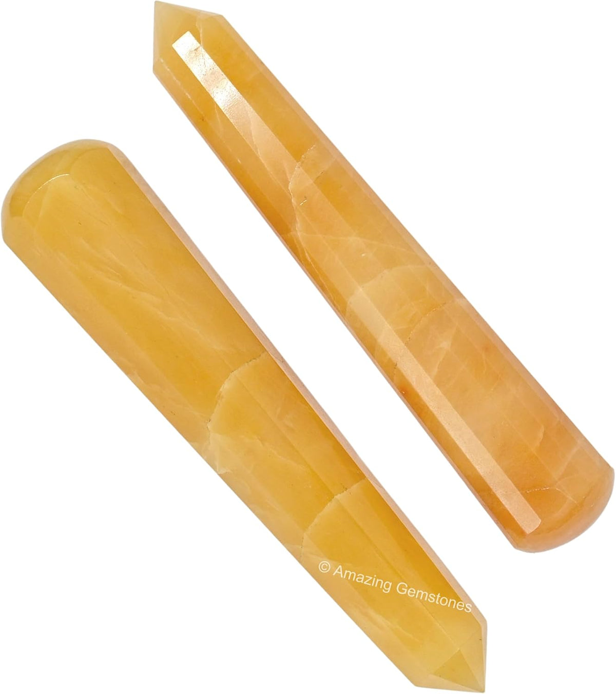 Amazing Gemstone Yellow Aventurine Crystal Wand Massage Stick - Pelvic Wand Gua Sha for Adults