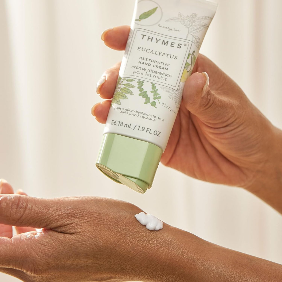 Thymes Restorative Hand Cream for Women & Men - Moisturizing Hand Cream Travel Size - Notes of