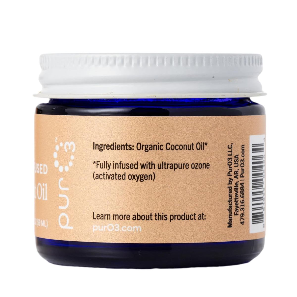 PurO3 Ozonated Coconut Oil – Pure, Natural, Organic Skincare for Face & Body – Oxygenated Healing