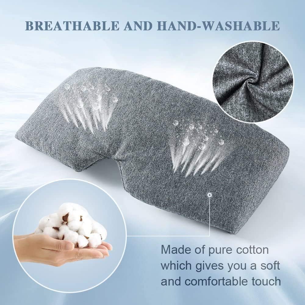 FRESHME Cotton Eye Mask for Sleeping in Gift Box - Soft and Adjustable Extensions Sleep Mask with