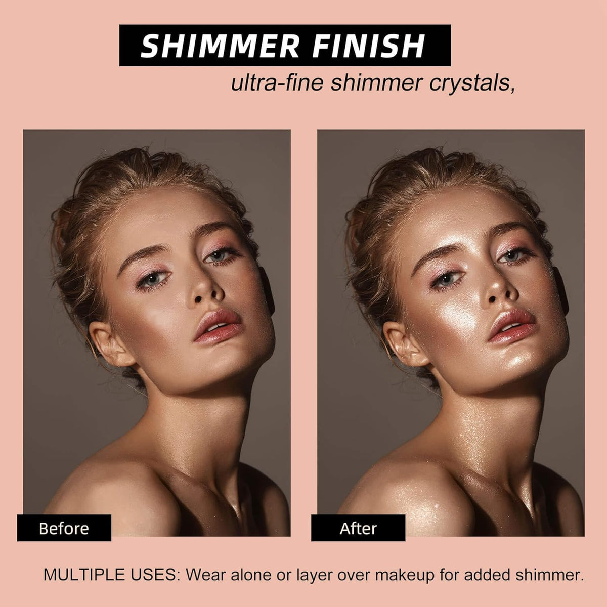 Shimmer Stick for Eyes, Lips, Face and Body Cream Highlight Eyeshadow, Multi-Use Diamond Like