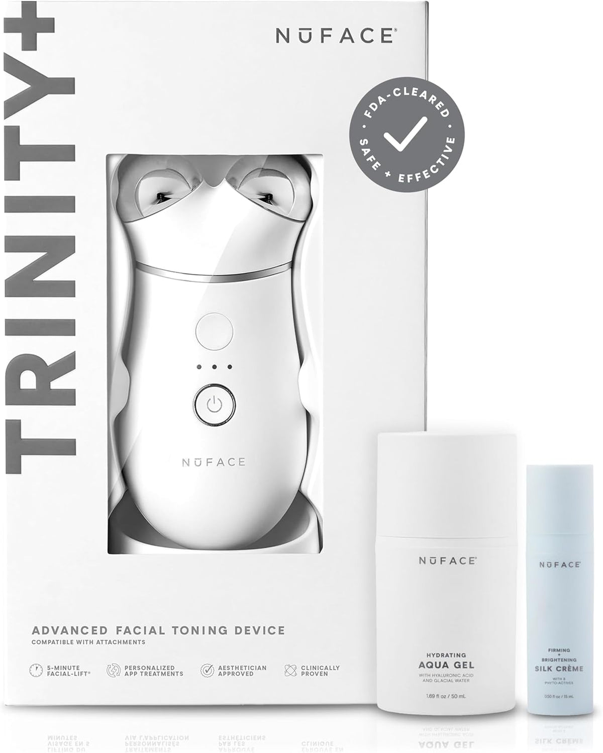 NuFACE TRINITY+ Microcurrent Facial Device Kit - FDA Cleared Face Sculpting & Neck Tightening
