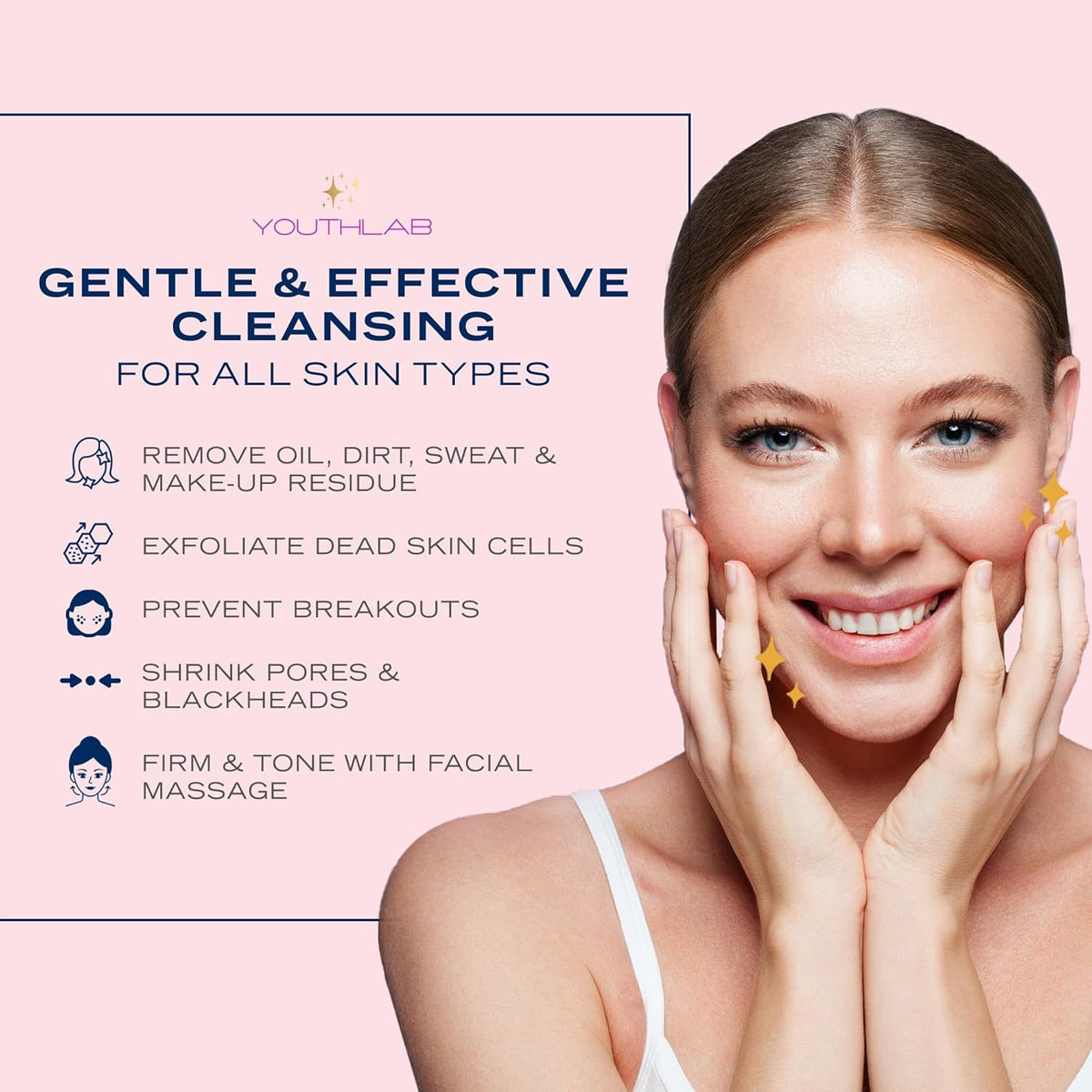 SoniGlow Silicone Facial Cleansing Brush – Electric Vibrating Skincare Scrubber Tool for Deep Pore