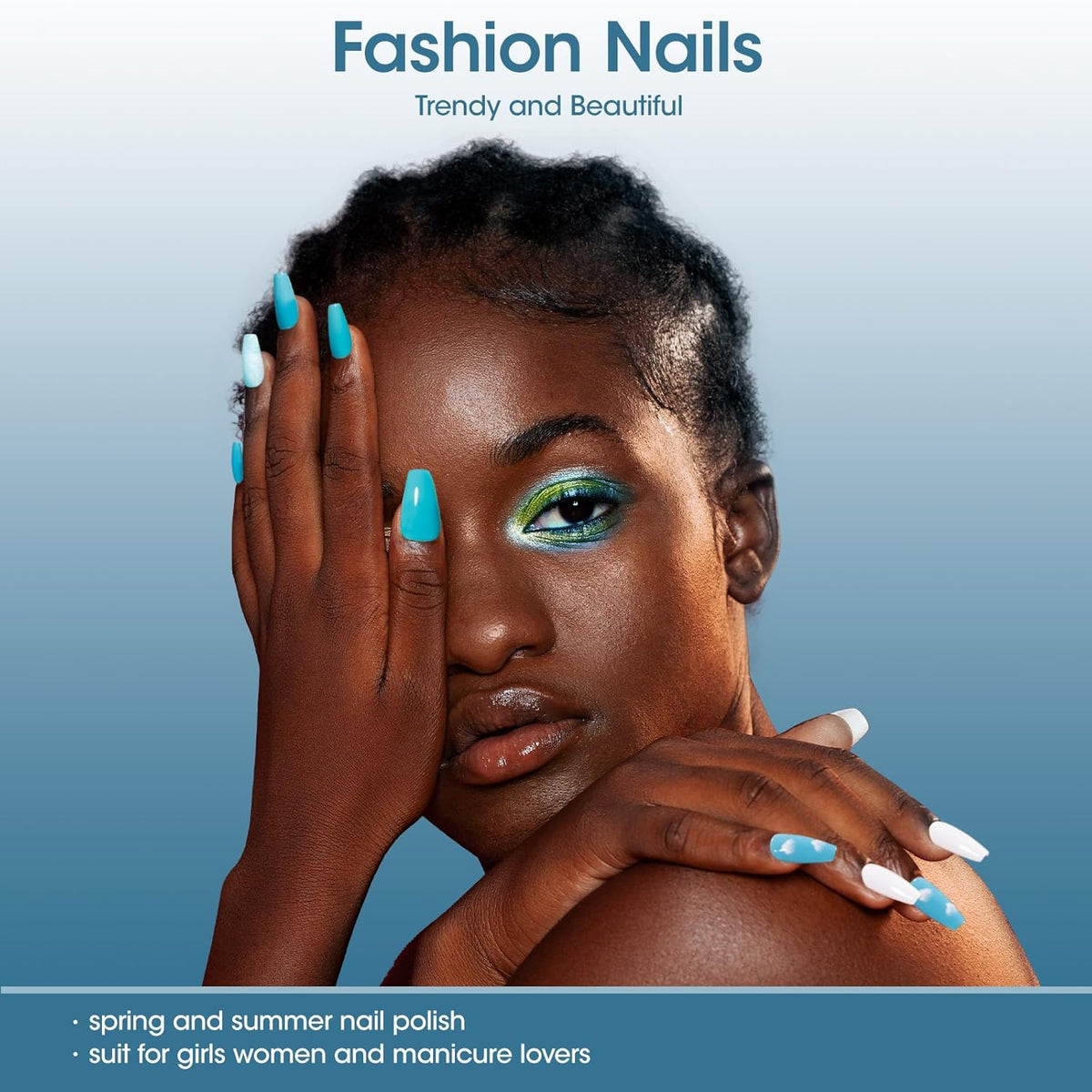 GELLEN Teal Regular Nail Polish Non Gel, Fast Air Drying Mint Turquoise Nail Polish No UV Light