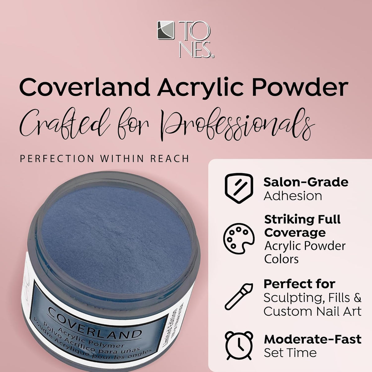 Tones Coverland Acrylic Nail Powder "Nightfall" - Limited Edition Acrylic Powder for Nail Design