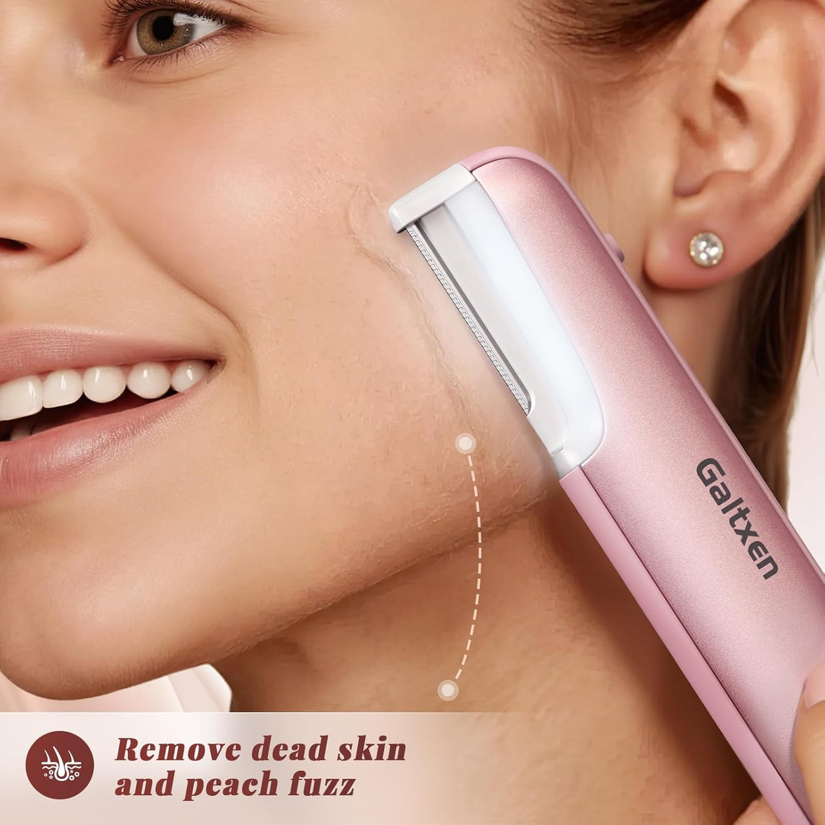 Dermaplaning Tool for Women Pink - Facial Exfoliation & Peach Fuzz Hair Removal with Rechargeable